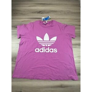 Adidas Trefoil Logo T Shirt Purple 3X Plus Size Women Short Sleeve Tee NWT